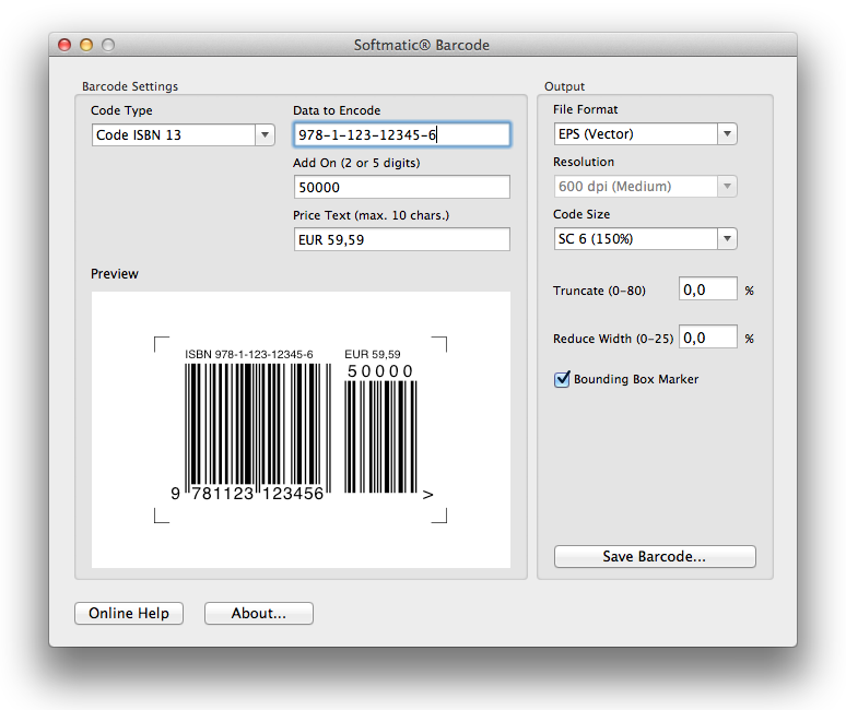 Ean 13 barcode generator download mac os